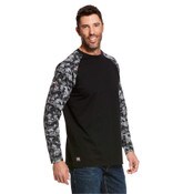 Ariat FR Long Sleeve Work Camo Baseball Shirt in Black